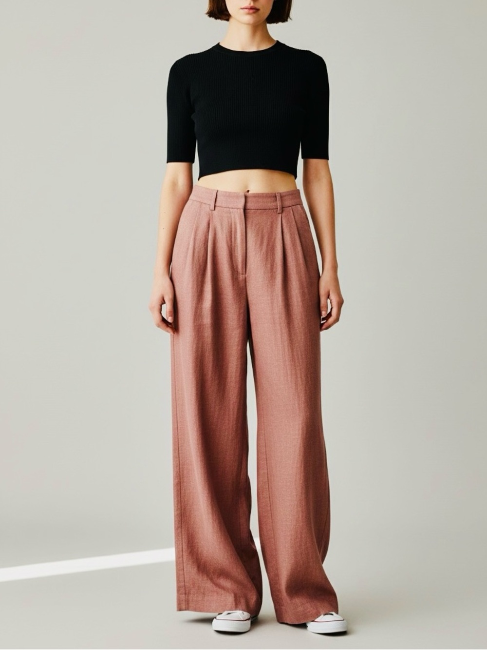 Wilfred The Effortless Linen Pant Terracotta Red Brown Wide Leg High Waist 2